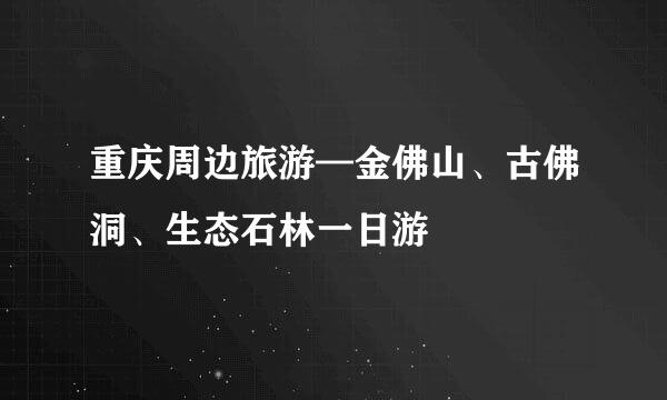 重庆周边旅游—金佛山、古佛洞、生态石林一日游