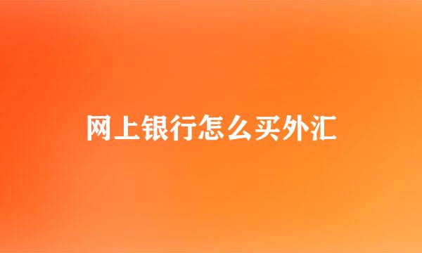 网上银行怎么买外汇