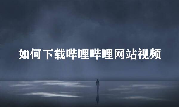 如何下载哔哩哔哩网站视频