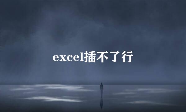 excel插不了行