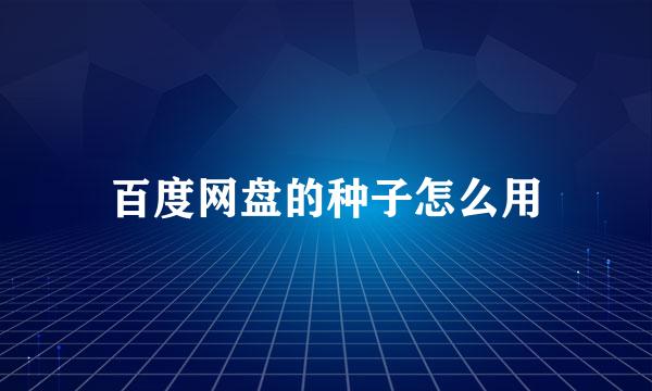 百度网盘的种子怎么用