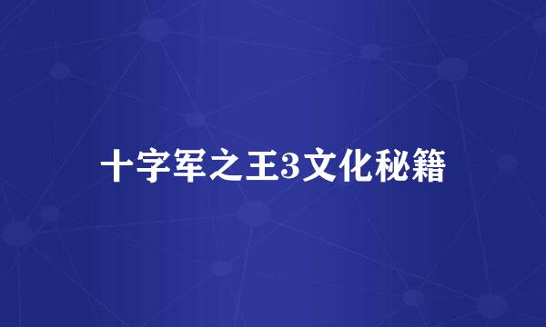 十字军之王3文化秘籍