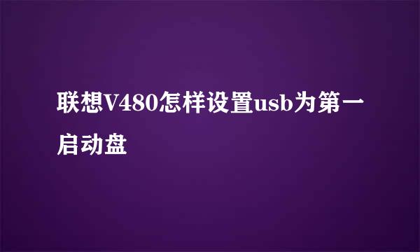 联想V480怎样设置usb为第一启动盘