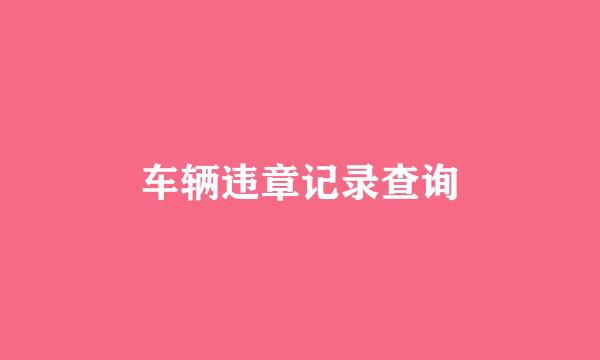 车辆违章记录查询