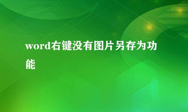 word右键没有图片另存为功能