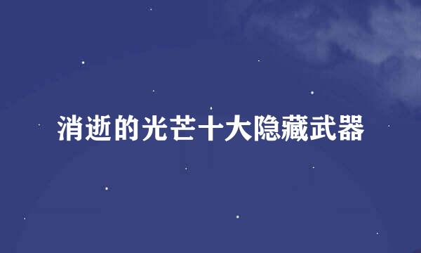 消逝的光芒十大隐藏武器