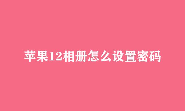 苹果12相册怎么设置密码