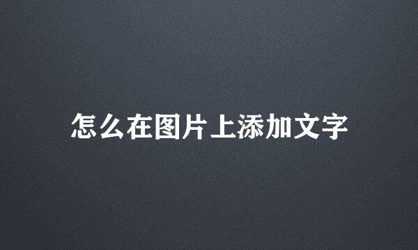 怎么在图片上添加文字