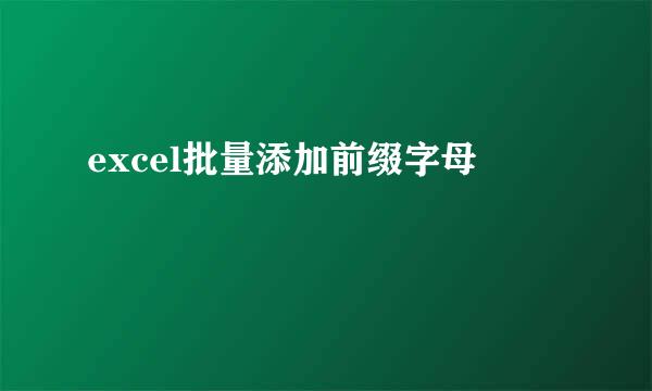 excel批量添加前缀字母