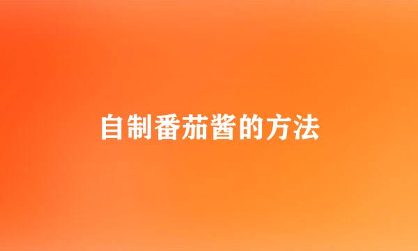 自制番茄酱的方法