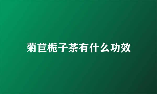 菊苣栀子茶有什么功效