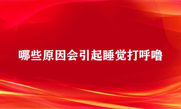 哪些原因会引起睡觉打呼噜