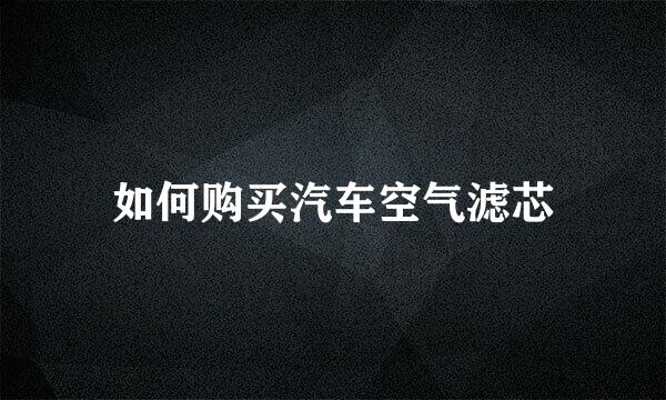 如何购买汽车空气滤芯