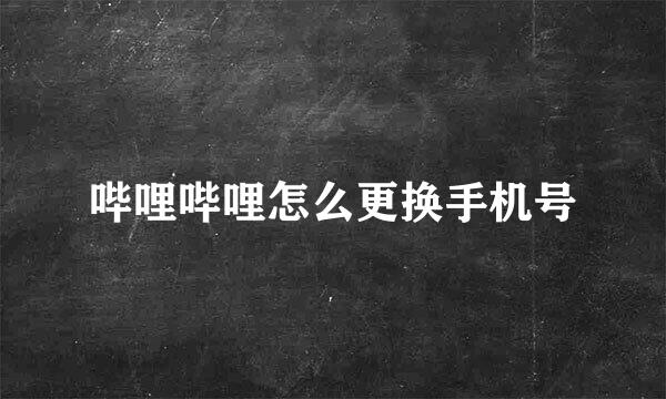 哔哩哔哩怎么更换手机号