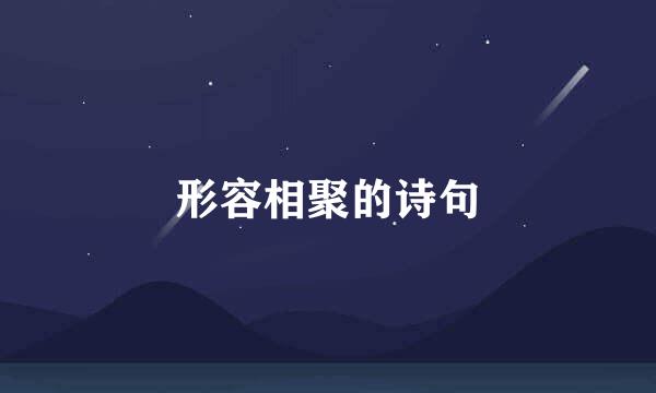 形容相聚的诗句