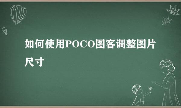 如何使用POCO图客调整图片尺寸