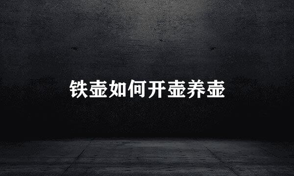 铁壶如何开壶养壶
