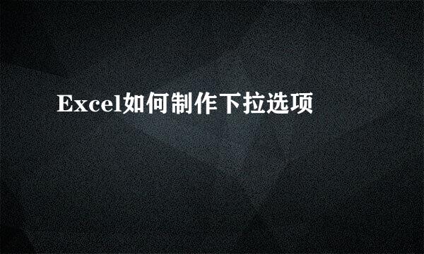 Excel如何制作下拉选项