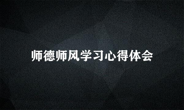 师德师风学习心得体会