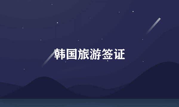 韩国旅游签证