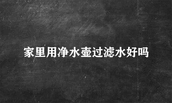 家里用净水壶过滤水好吗