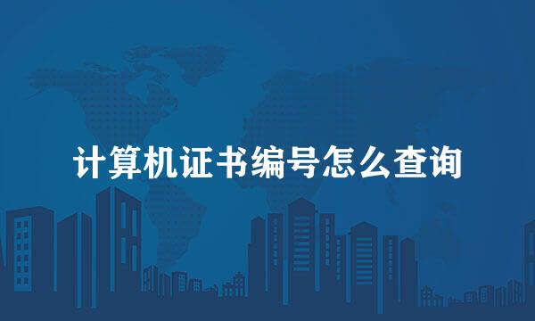 计算机证书编号怎么查询