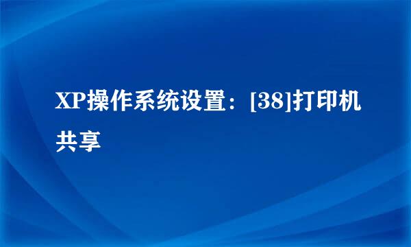 XP操作系统设置：[38]打印机共享