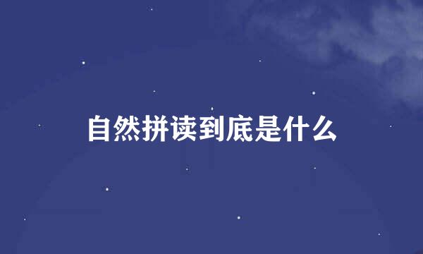 自然拼读到底是什么