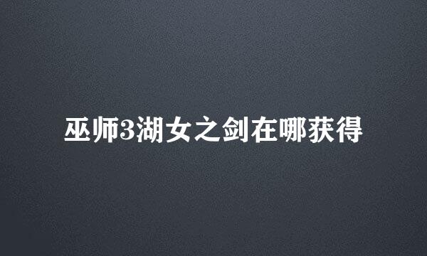 巫师3湖女之剑在哪获得