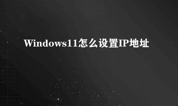 Windows11怎么设置IP地址