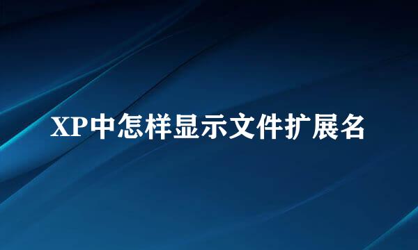 XP中怎样显示文件扩展名