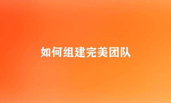 如何组建完美团队
