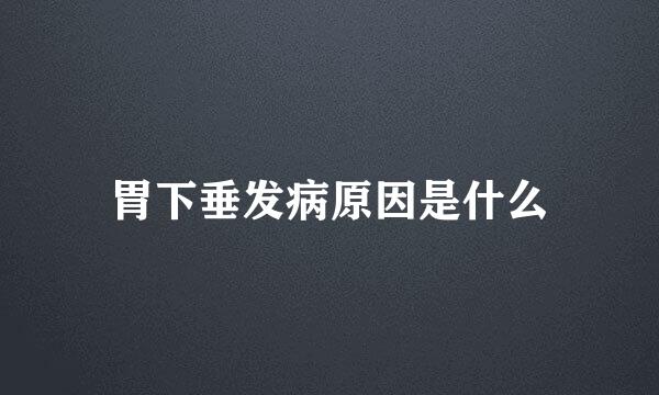 胃下垂发病原因是什么