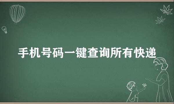 手机号码一键查询所有快递