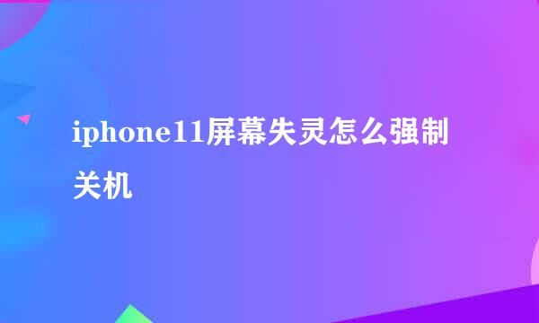 iphone11屏幕失灵怎么强制关机