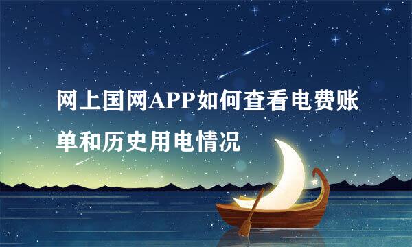 网上国网APP如何查看电费账单和历史用电情况