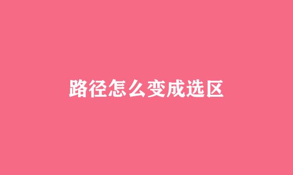 路径怎么变成选区