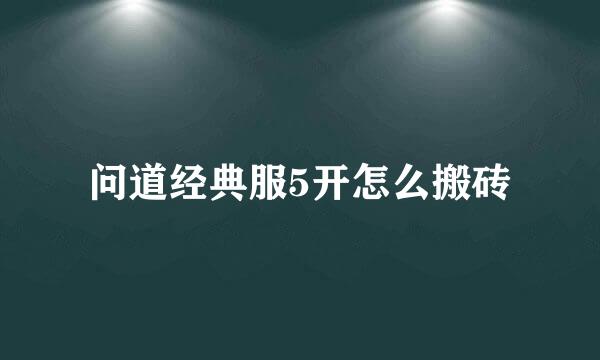 问道经典服5开怎么搬砖