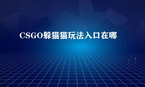 CSGO躲猫猫玩法入口在哪