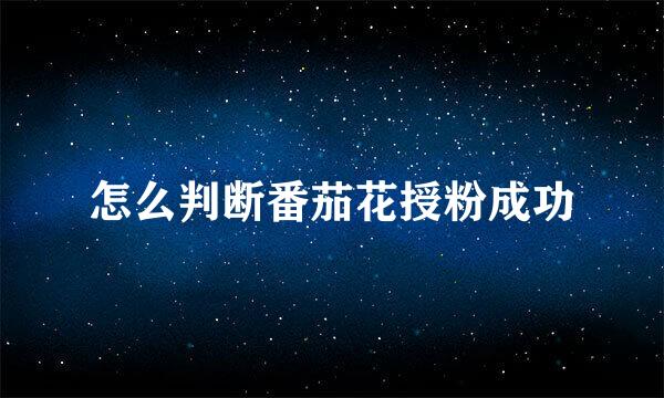 怎么判断番茄花授粉成功