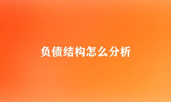 负债结构怎么分析