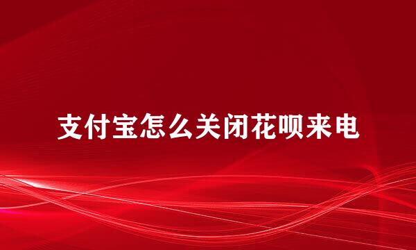 支付宝怎么关闭花呗来电