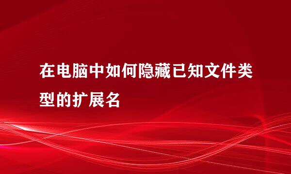 在电脑中如何隐藏已知文件类型的扩展名