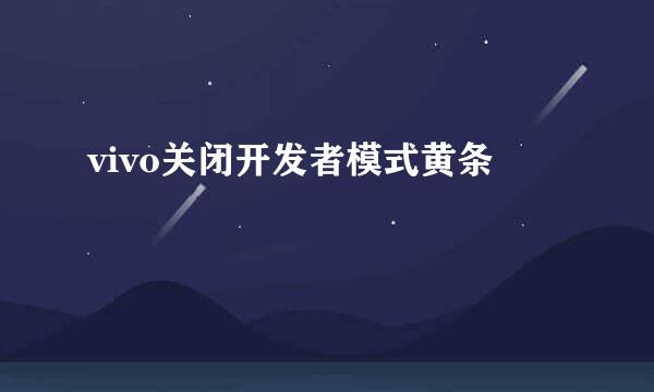 vivo关闭开发者模式黄条