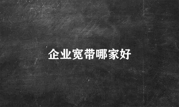 企业宽带哪家好