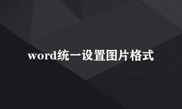 word统一设置图片格式