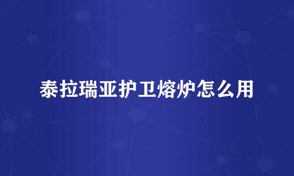 泰拉瑞亚护卫熔炉怎么用