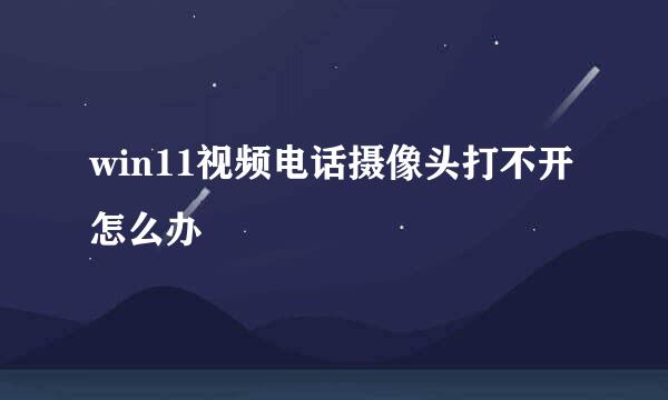 win11视频电话摄像头打不开怎么办