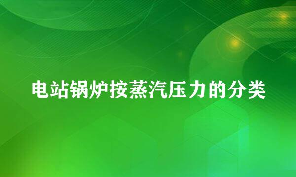 电站锅炉按蒸汽压力的分类