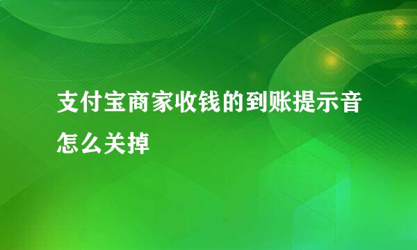 支付宝商家收钱的到账提示音怎么关掉